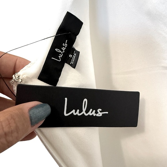 NEW Lulus Beyond Classy White Satin Halter Midi Dress Small #1563 - Picture 6 of 7